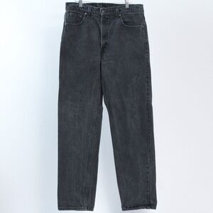 Levis 505 Vintage Faded Black Denim Straight Leg USA Made Cotton Jeans 36x32